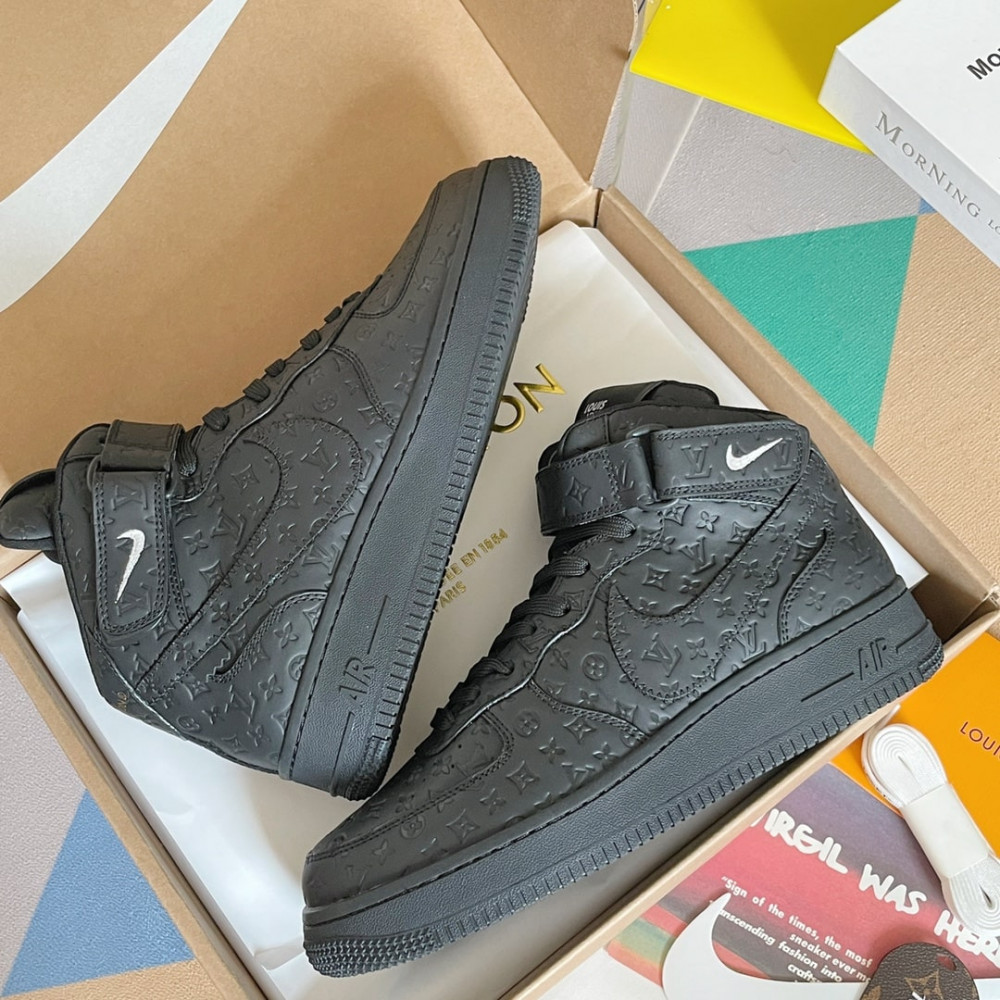 Louis Vuitton Air Force 1 Hige Black All