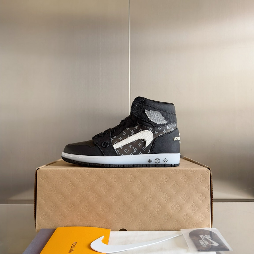 Louis Vuitton Air Jordan 1 Hige Black