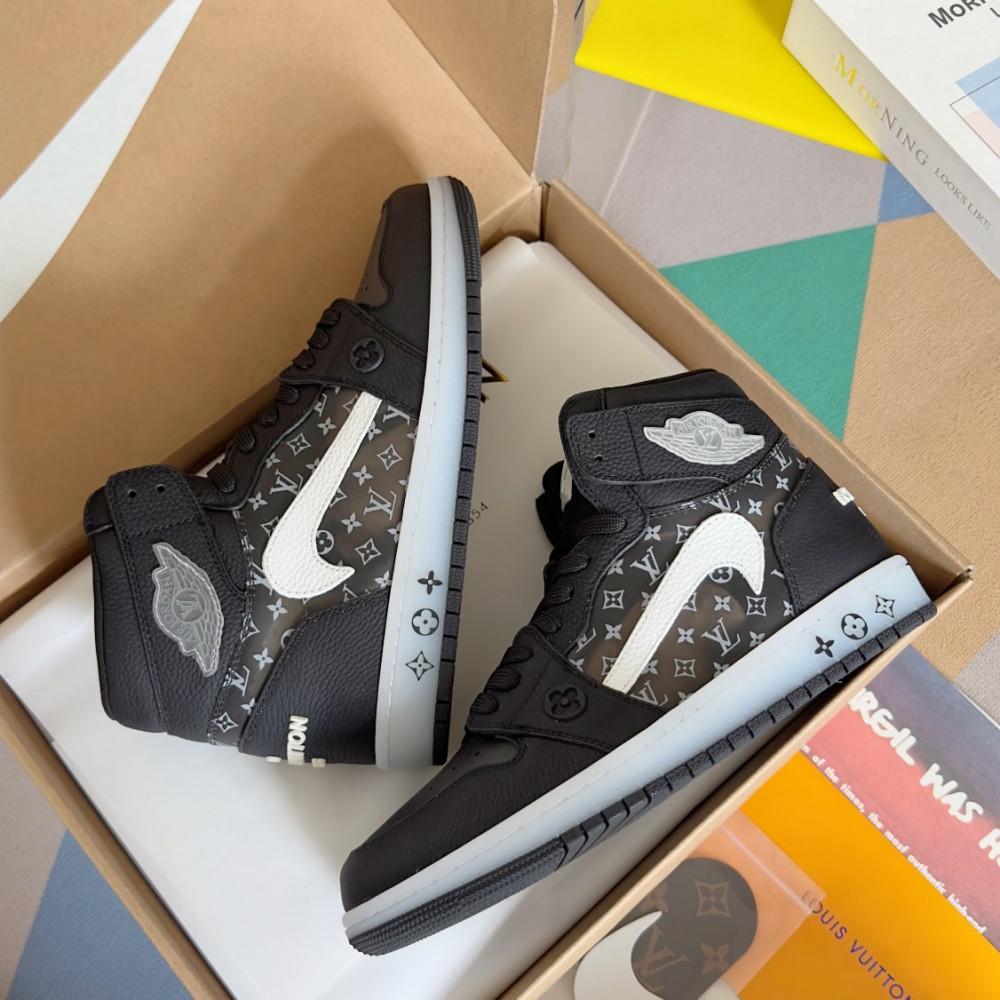 Louis Vuitton Air Jordan 1 Hige Black