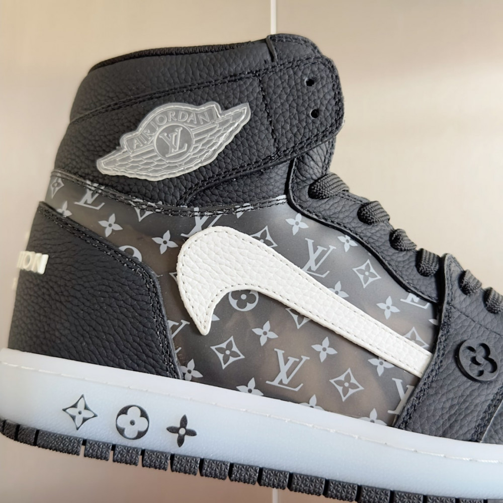 Louis Vuitton Air Jordan 1 Hige Black