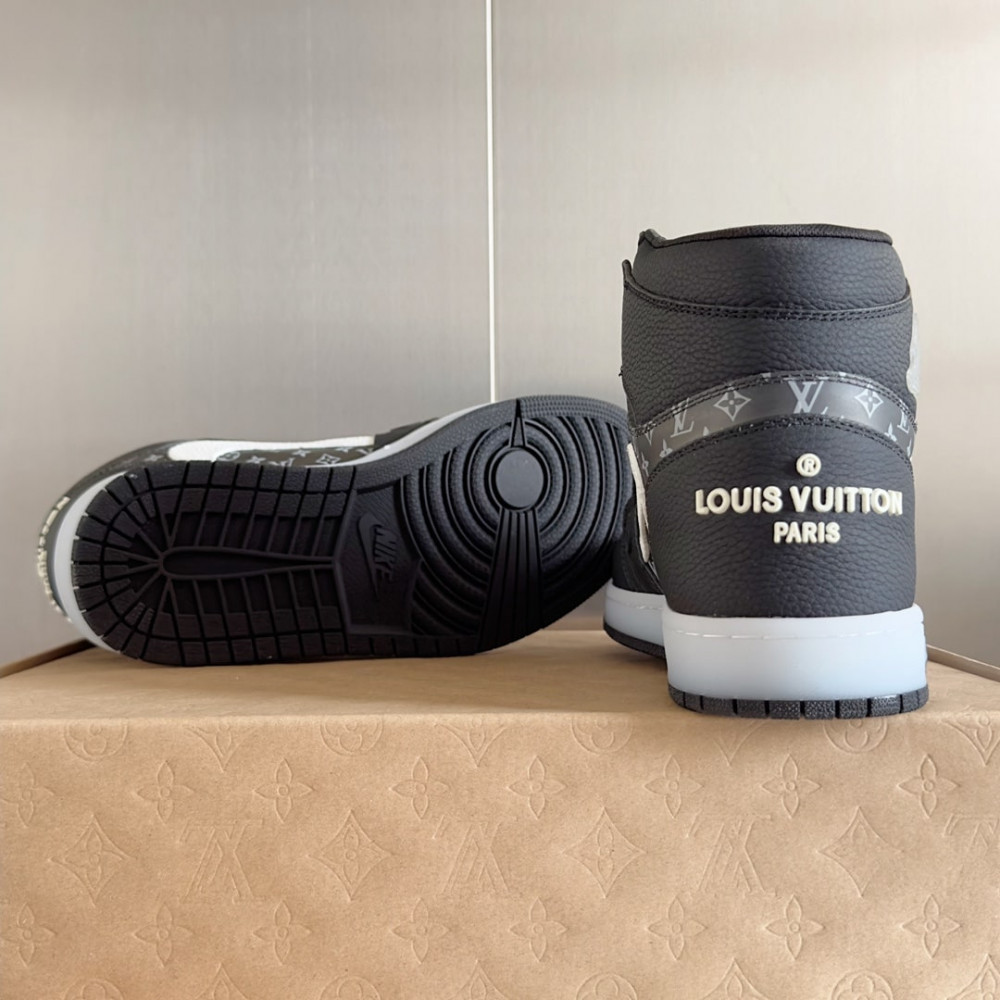 Louis Vuitton Air Jordan 1 Hige Black