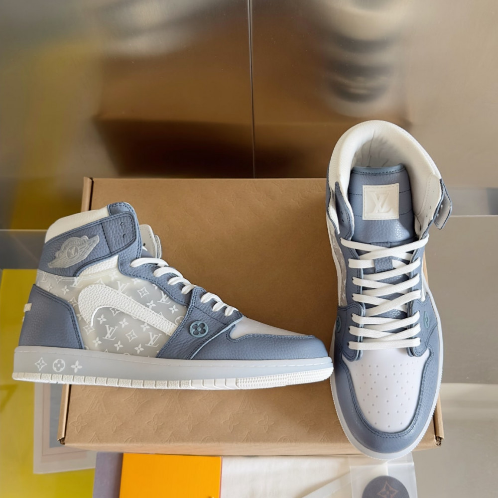 Louis Vuitton Air Jordan 1 Hige Blue/White