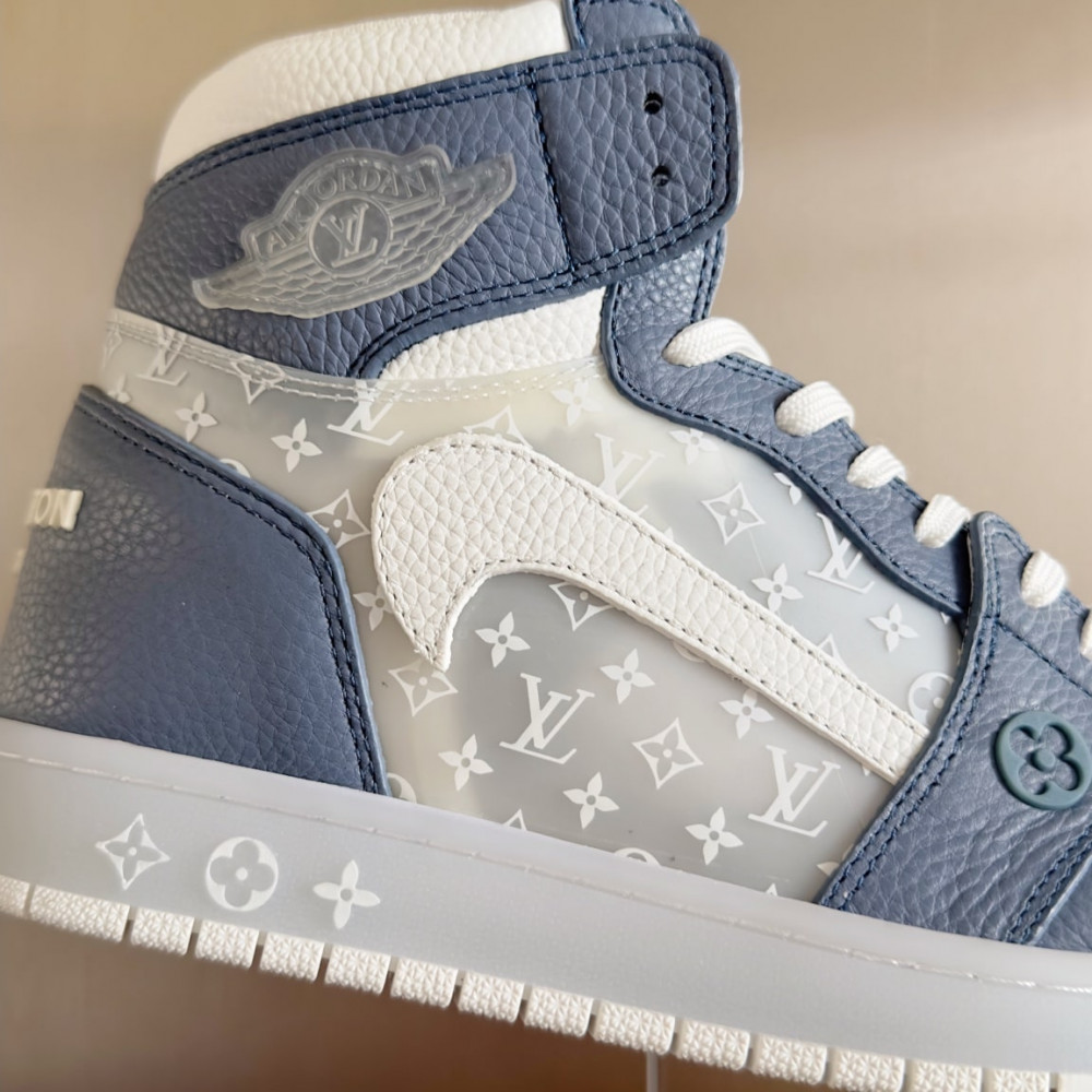 Louis Vuitton Air Jordan 1 Hige Blue/White