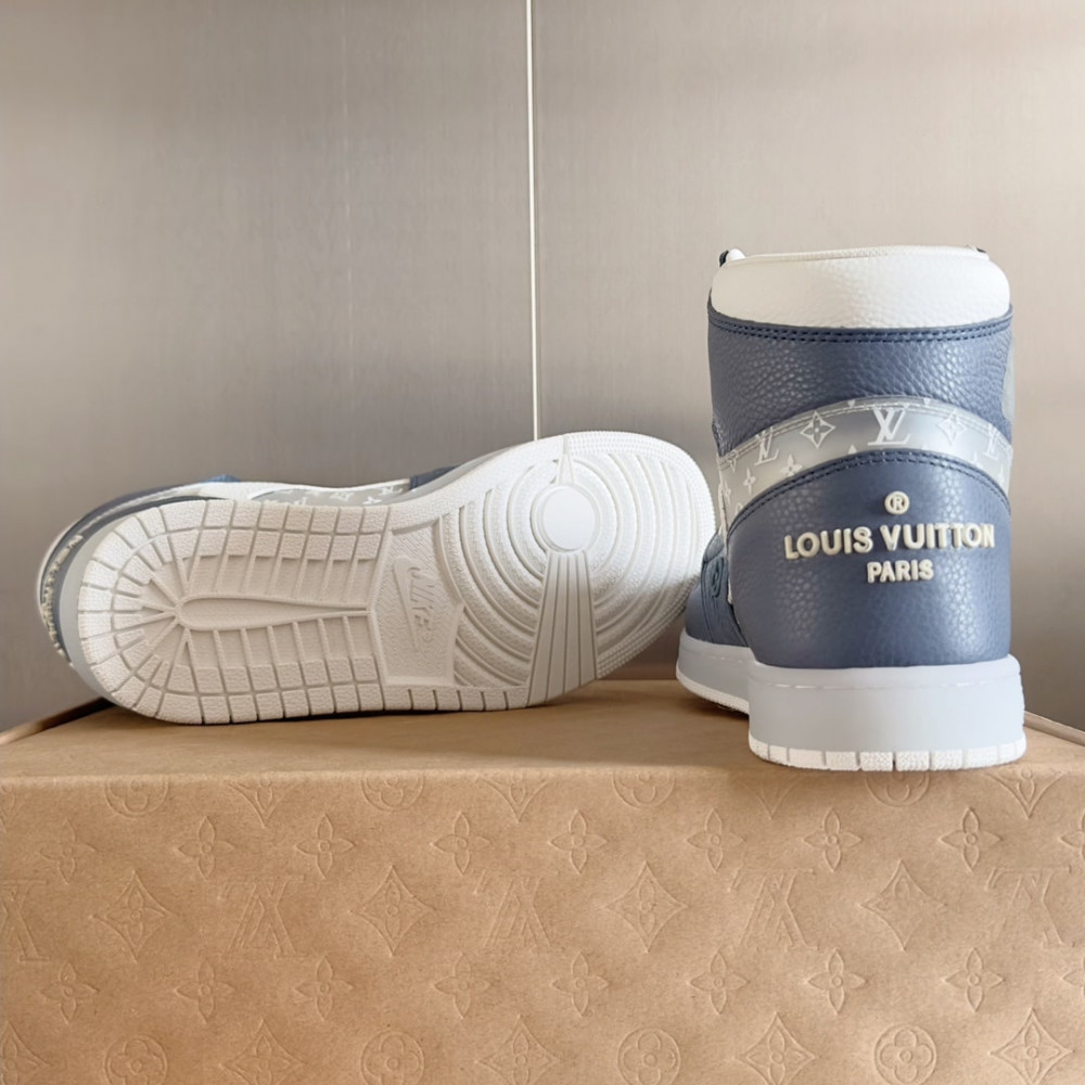 Louis Vuitton Air Jordan 1 Hige Blue/White