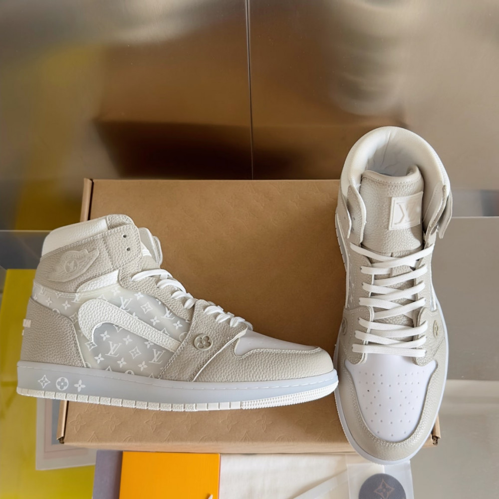 Louis Vuitton Air Jordan 1 Hige Brown/White