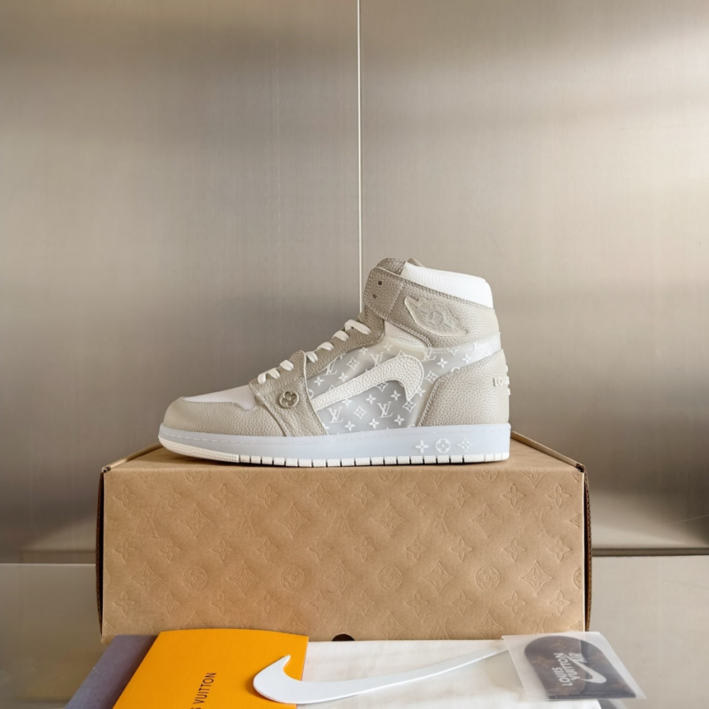 Louis Vuitton Air Jordan 1 Hige Brown/White
