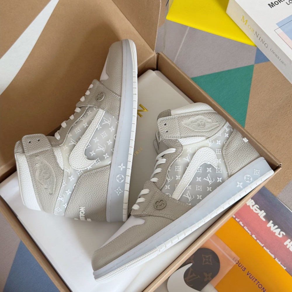 Louis Vuitton Air Jordan 1 Hige Brown/White