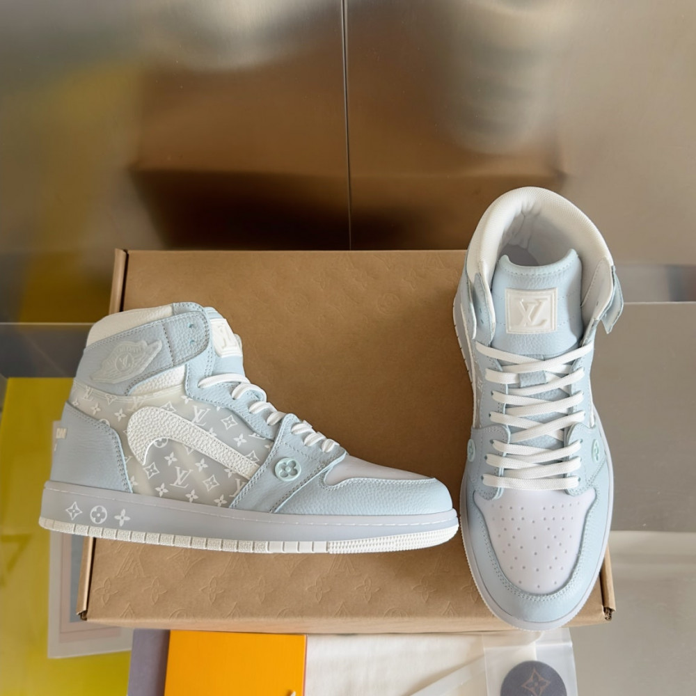Louis Vuitton Air Jordan 1 Hige Tiffany Blue