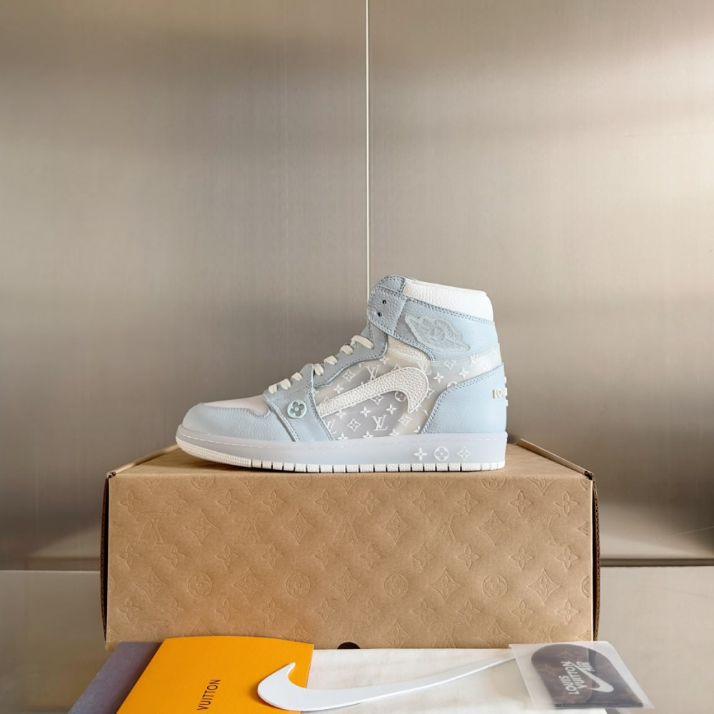 Louis Vuitton Air Jordan 1 Hige Tiffany Blue