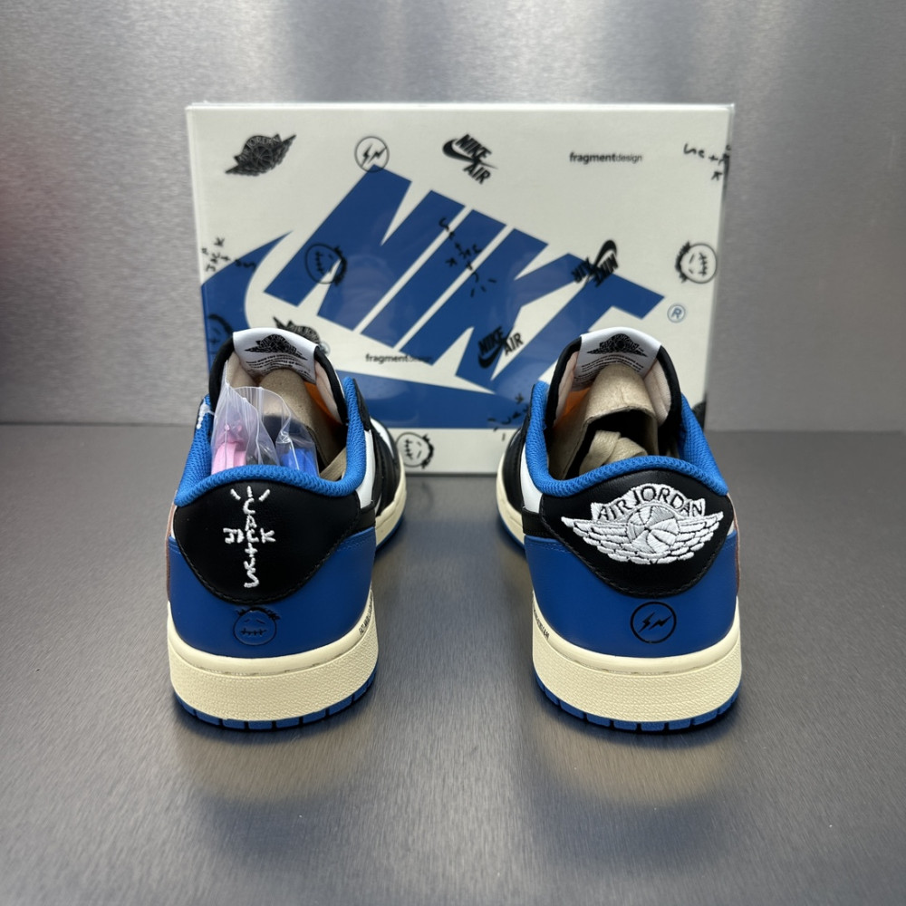 Air Jordan 1 Retro Low x Fragment Design x Travis Scott x 'Sail Black Military Blue'