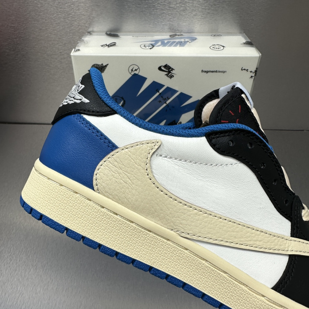 Air Jordan 1 Retro Low x Fragment Design x Travis Scott x 'Sail Black Military Blue'