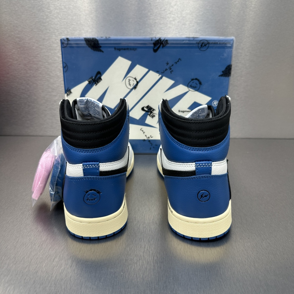 Air Jordan 1 Retro High x Fragment Design x Travis Scott 'Sail Black Military Blue'