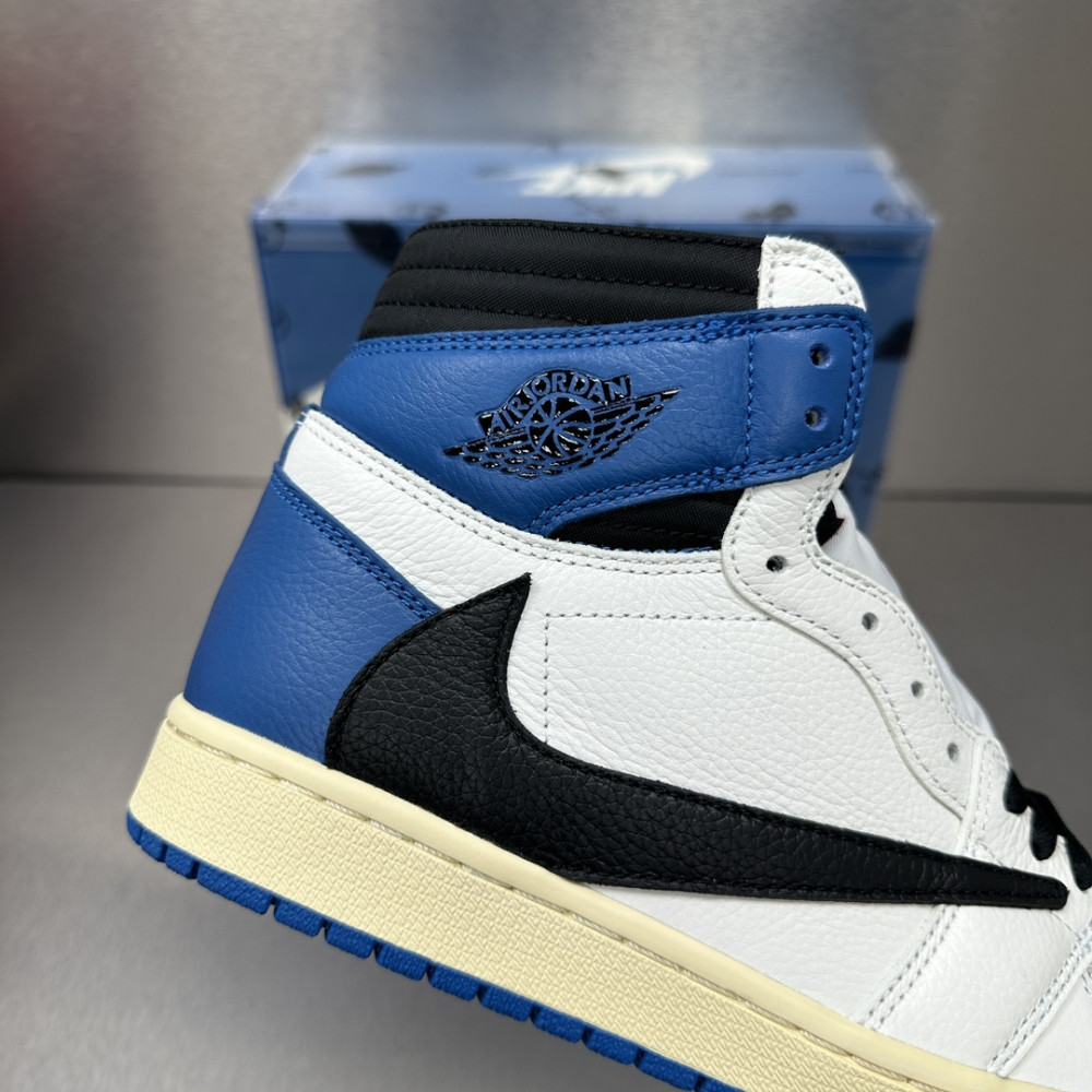 Air Jordan 1 Retro High x Fragment Design x Travis Scott 'Sail Black Military Blue'