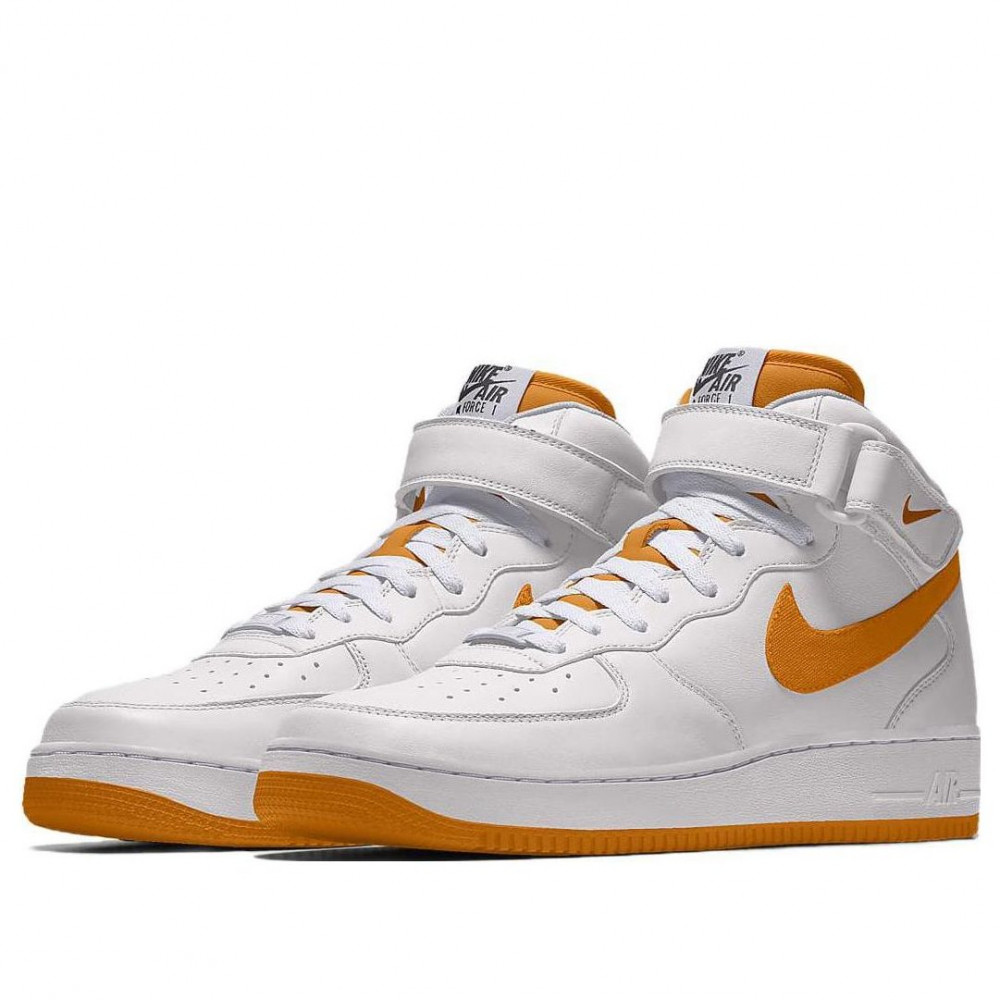 Nike Air Force 1 Mid By You Custom  White Orange  DV3908-900
