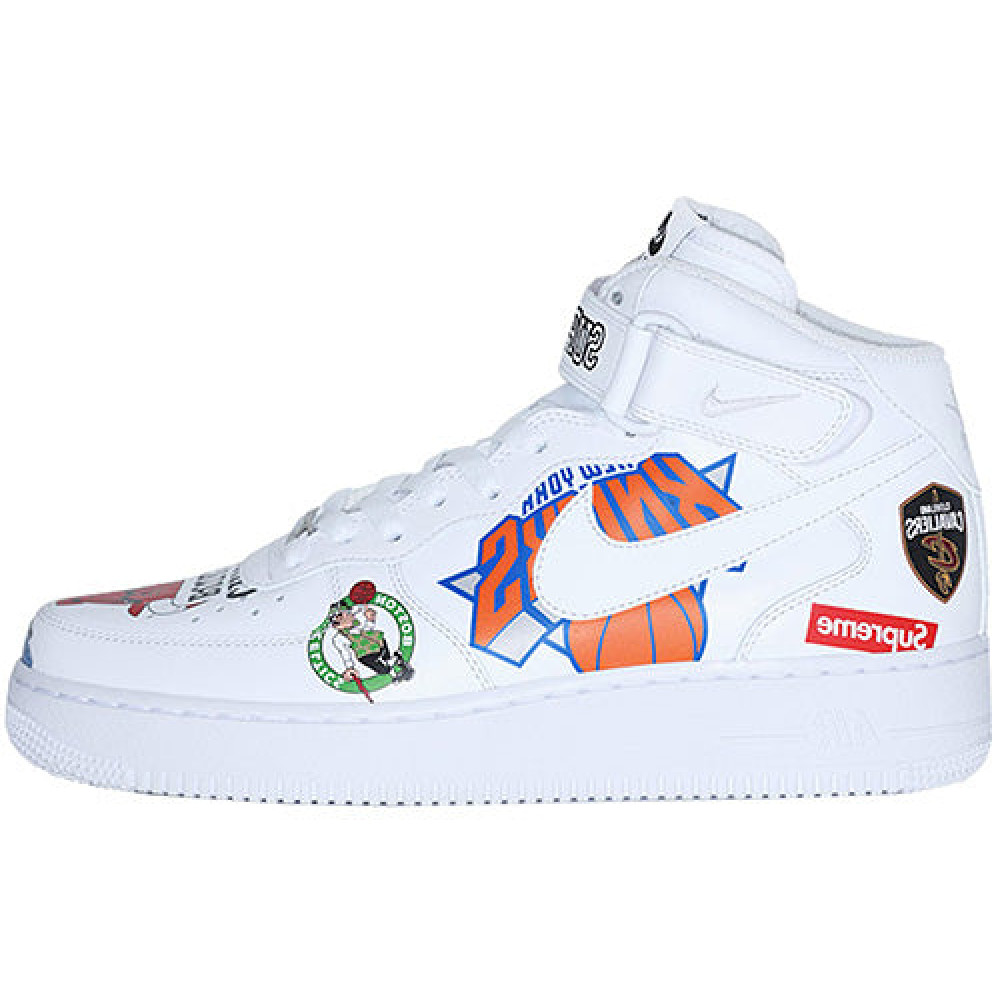 Nike x Supreme NBA x Air Force 1 Mid 07  White  AQ8017-100