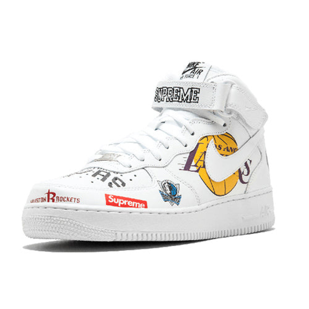 Nike x Supreme NBA x Air Force 1 Mid 07  White  AQ8017-100