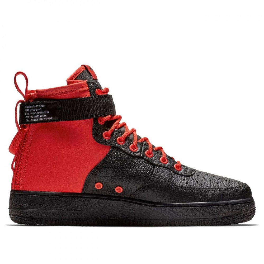 Nike SF Air Force 1 Mid Habanero Red Black 917753-601 Nike SF Air Force 1 Mid Habanero Red Black 917753-601