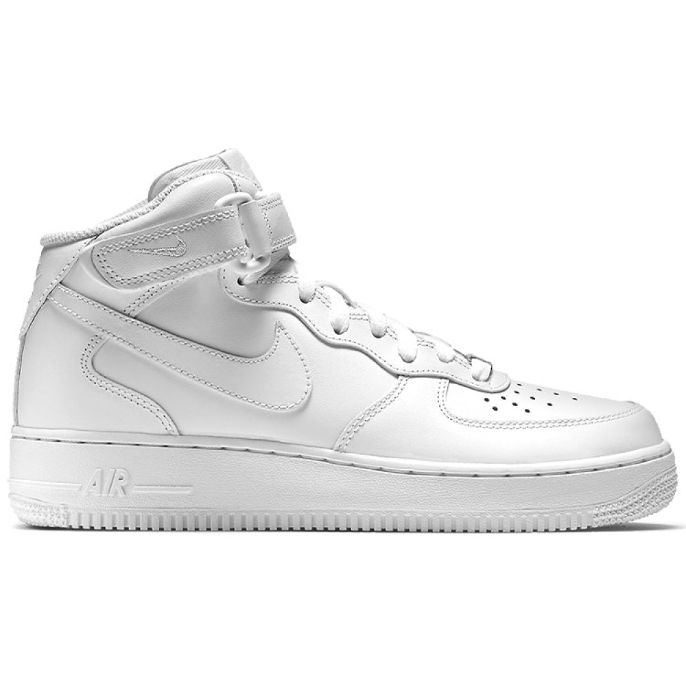 (WMNS) Nike Air Force 1 Mid 07 Leather  Triple White  366731-100