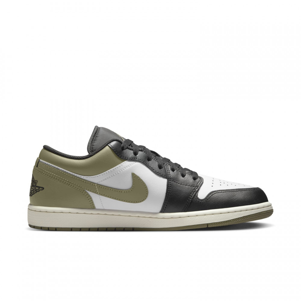 Air Jordan 1 Low Black White Medium Olive 553558-092 Air Jordan 1 Low Black White Medium Olive 553558-092