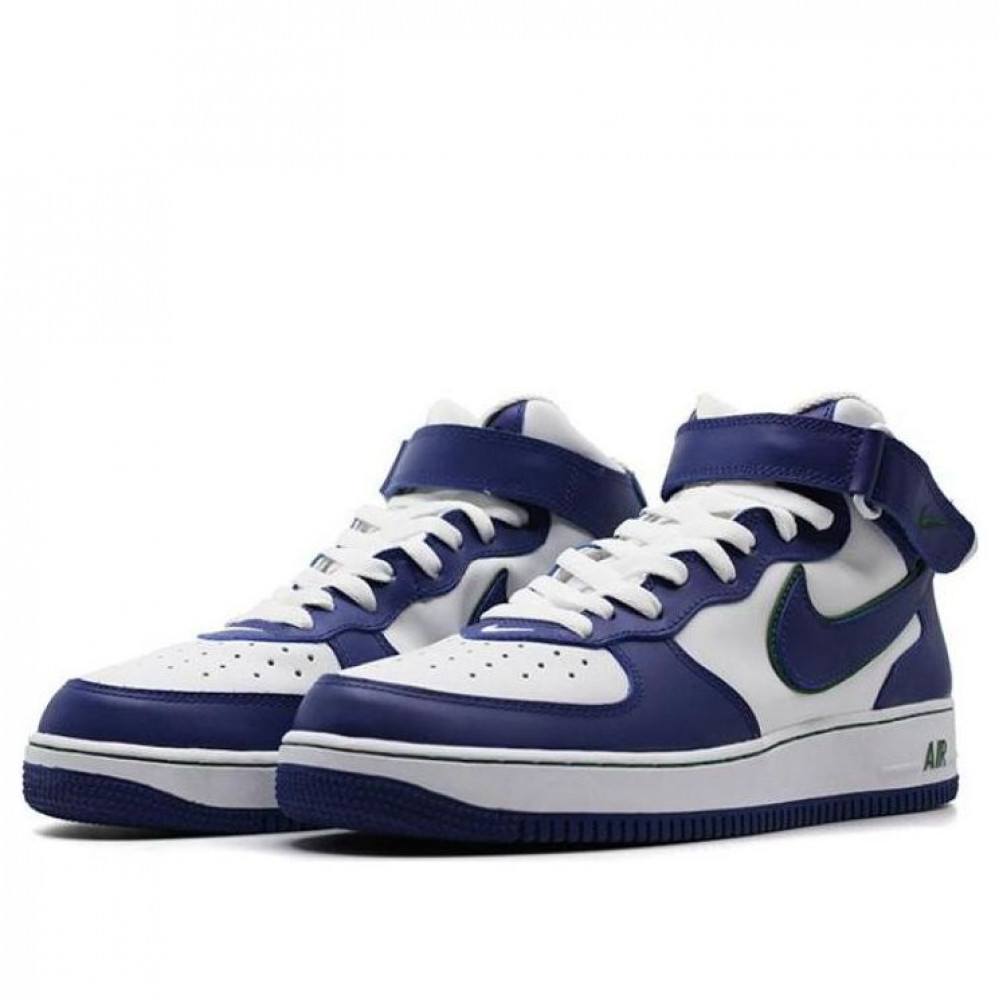 Nike Air Force 1 Mid  White Blue  306352-144