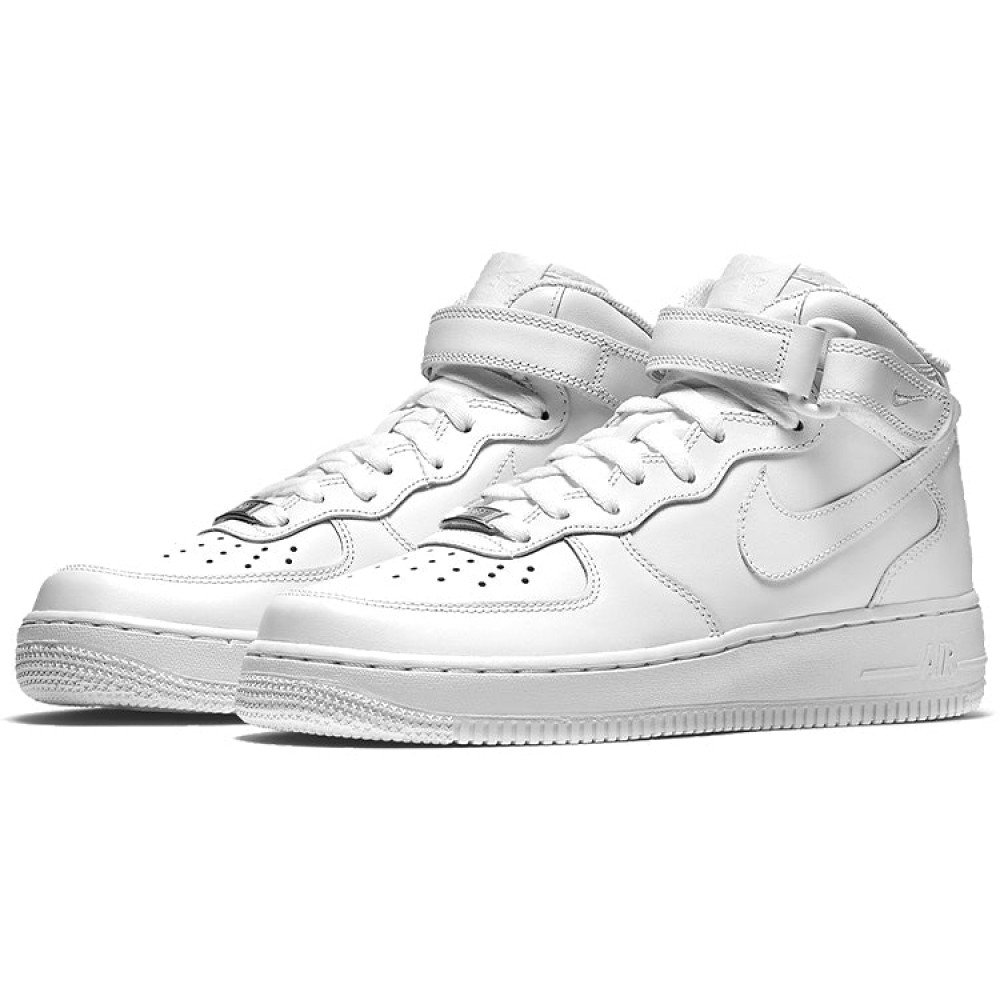 (WMNS) Nike Air Force 1 Mid 07 Leather  Triple White  366731-100