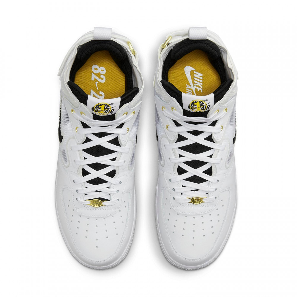 Nike Air Force 1 Mid React  40th Anniversary   White Black  DQ7668-100