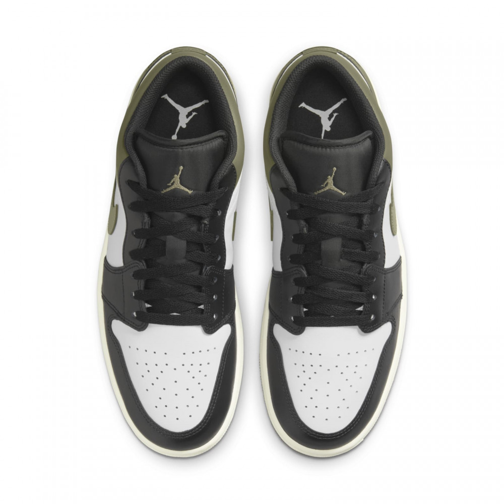 Air Jordan 1 Low Black White Medium Olive 553558-092 Air Jordan 1 Low Black White Medium Olive 553558-092