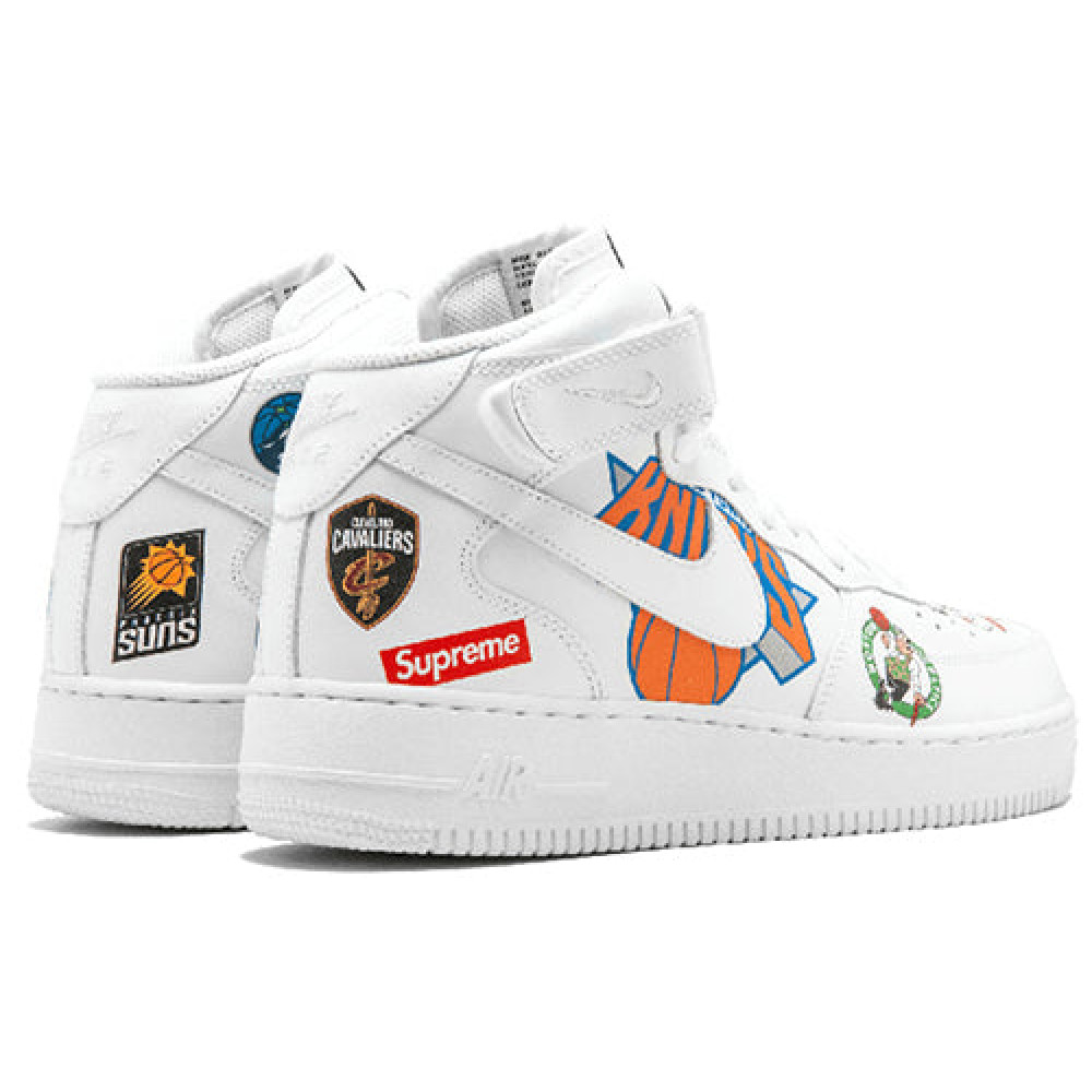 Nike x Supreme NBA x Air Force 1 Mid 07  White  AQ8017-100