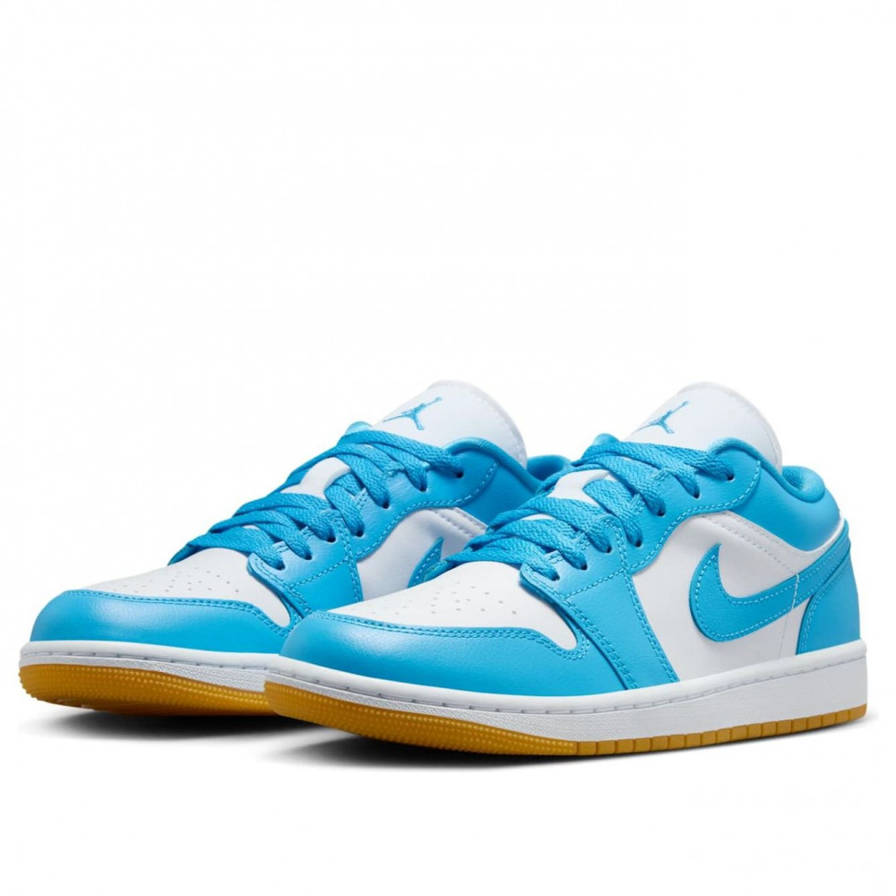 (WMNS) Air Jordan 1 Low  White Dark Powder Blue  DC0774-104