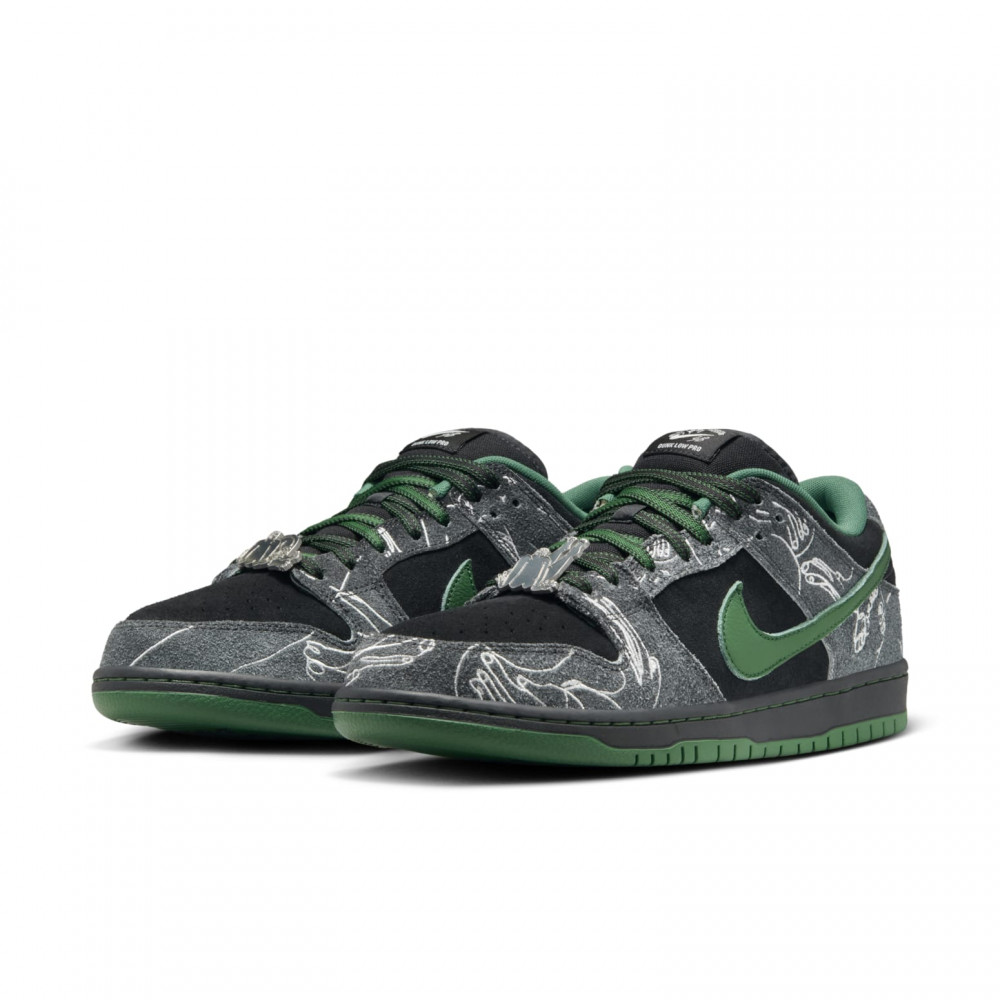 Nike x There Skateboard SB Dunk Low Pro Anthracite Gorge Green HF7743-001 Nike x There Skateboard SB Dunk Low Pro Anthracite Gorge Green HF7743-001