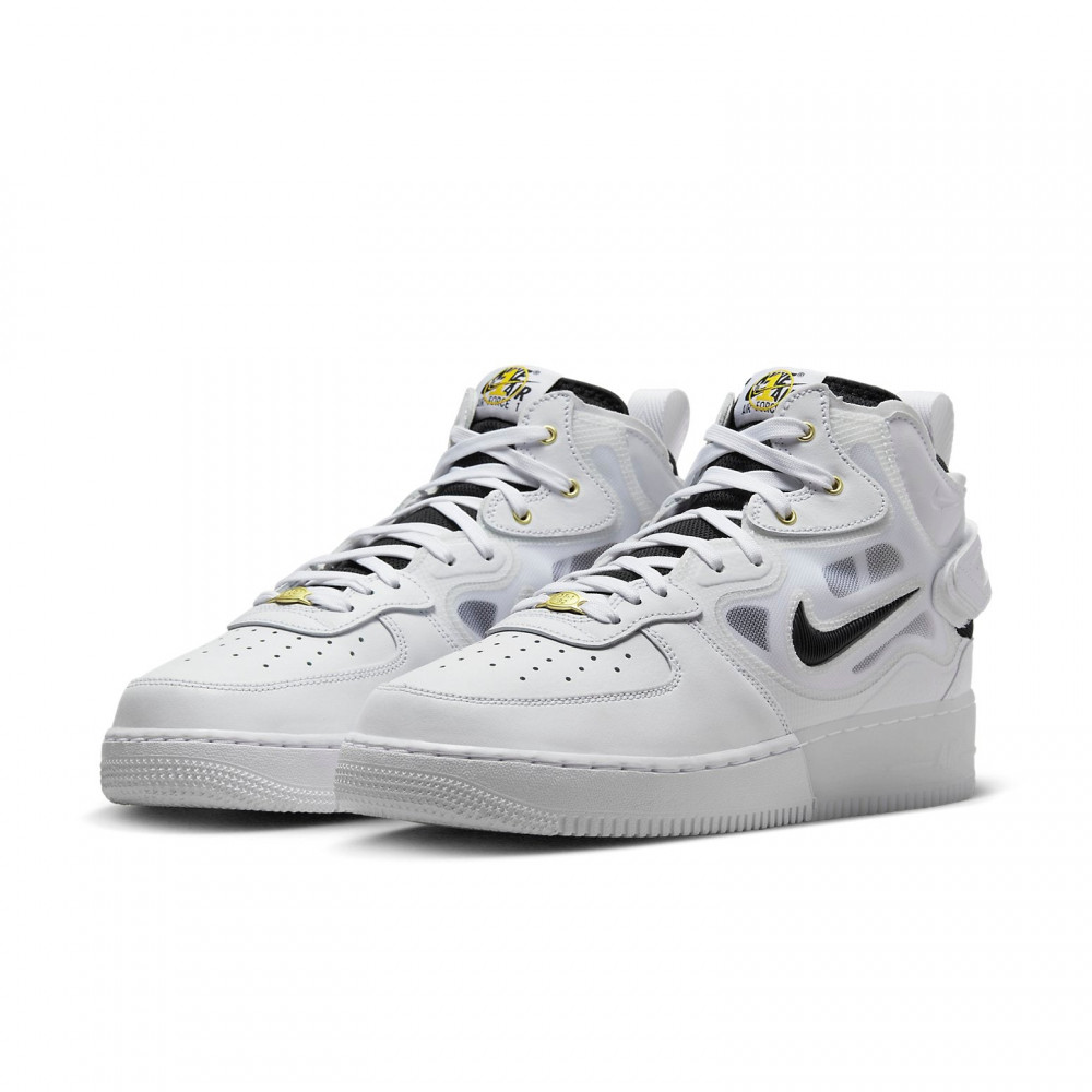 Nike Air Force 1 Mid React  40th Anniversary   White Black  DQ7668-100