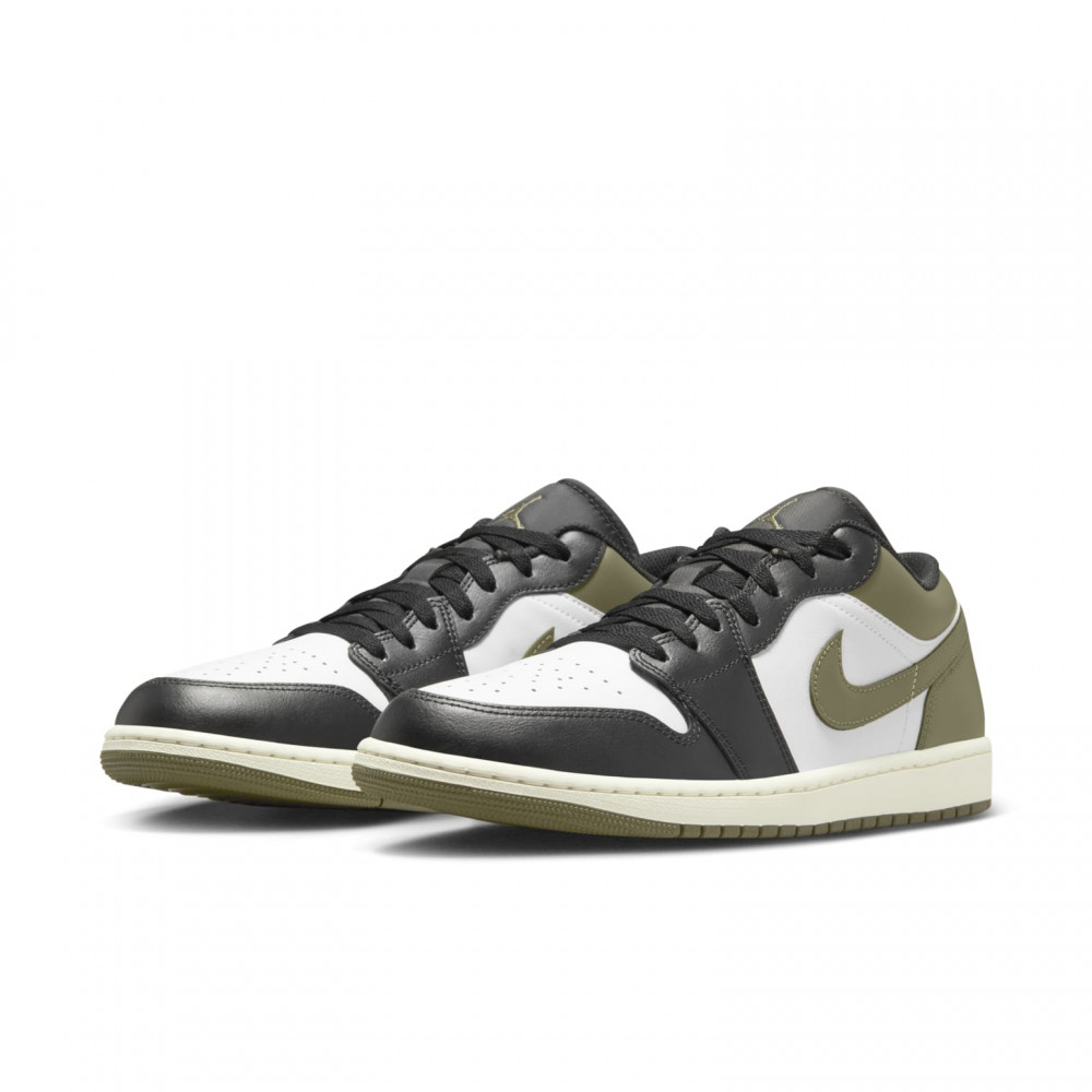 Air Jordan 1 Low Black White Medium Olive 553558-092 Air Jordan 1 Low Black White Medium Olive 553558-092