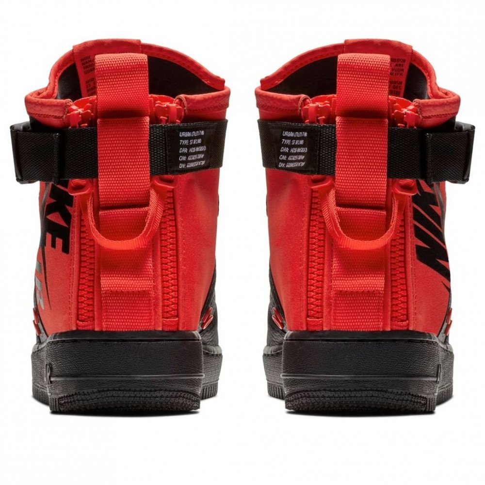 Nike SF Air Force 1 Mid Habanero Red Black 917753-601 Nike SF Air Force 1 Mid Habanero Red Black 917753-601