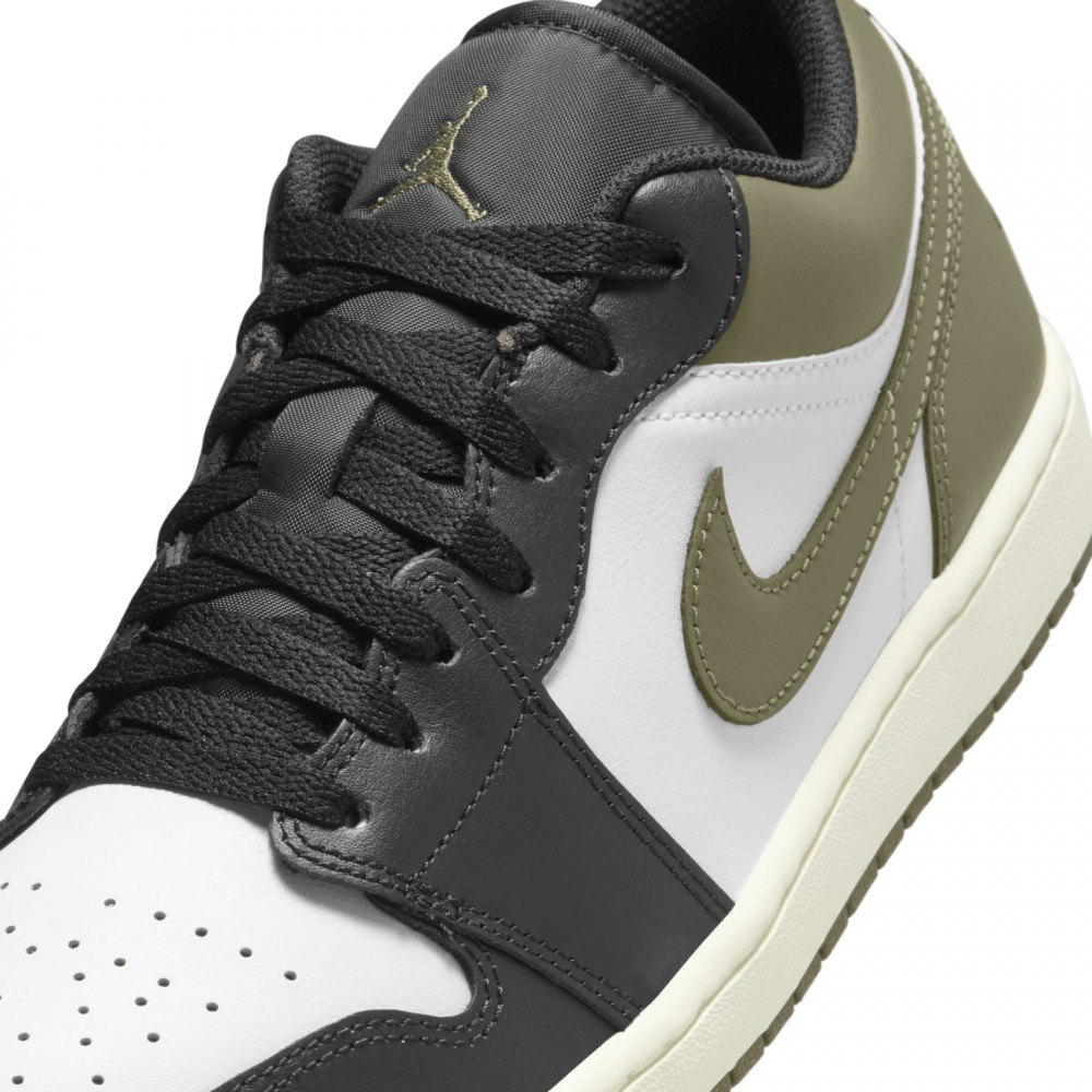 Air Jordan 1 Low Black White Medium Olive 553558-092 Air Jordan 1 Low Black White Medium Olive 553558-092