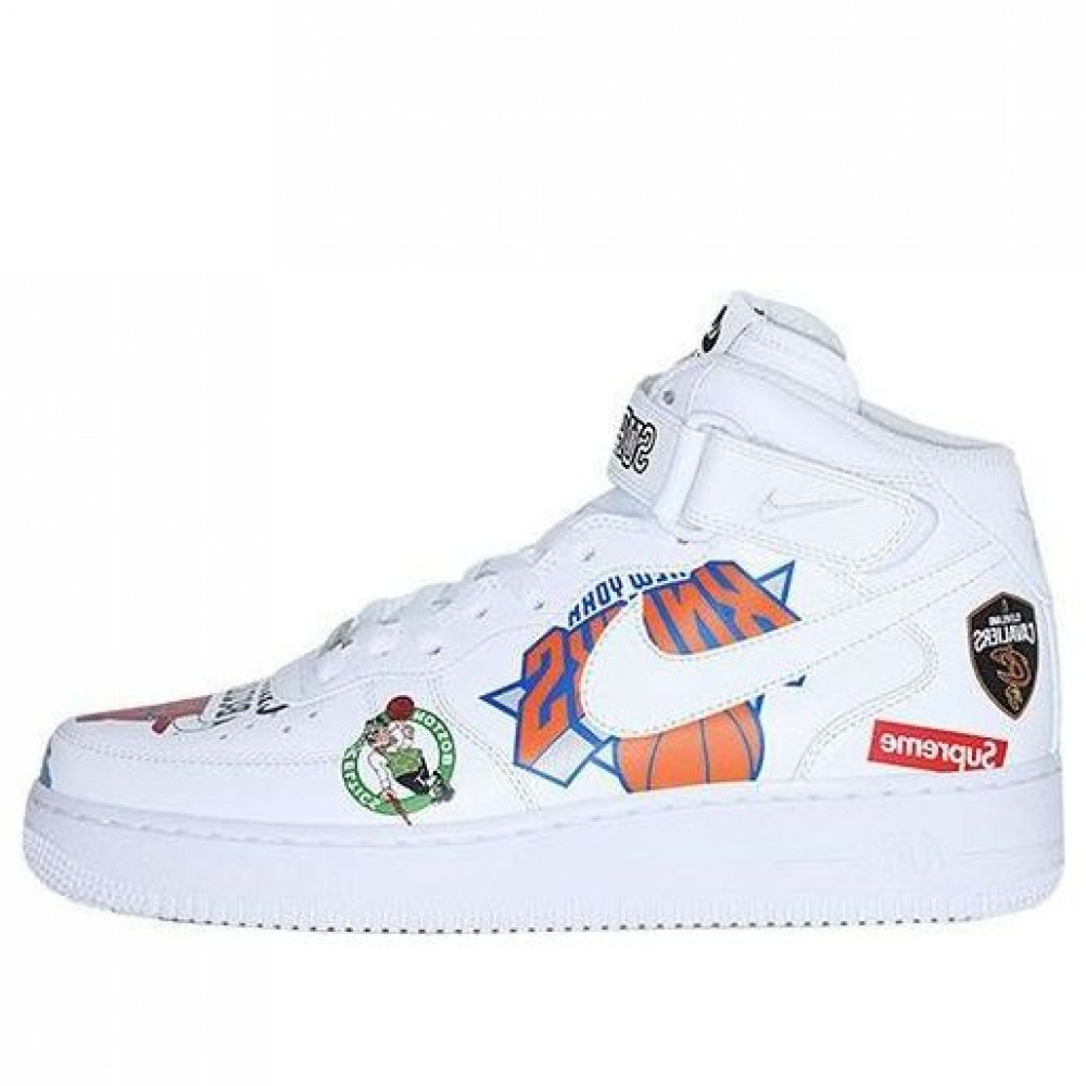 Nike x Supreme NBA x Air Force 1 Mid 07  White  AQ8017-100