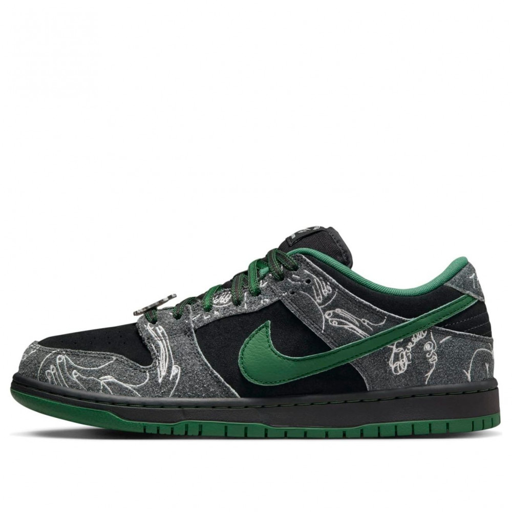 Nike x There Skateboard SB Dunk Low Pro Anthracite Gorge Green HF7743-001 Nike x There Skateboard SB Dunk Low Pro Anthracite Gorge Green HF7743-001