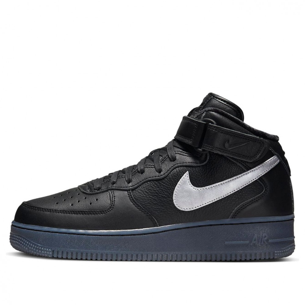 Nike Air Force 1 Mid Premium  Black Metallic Silver  DX3061-001