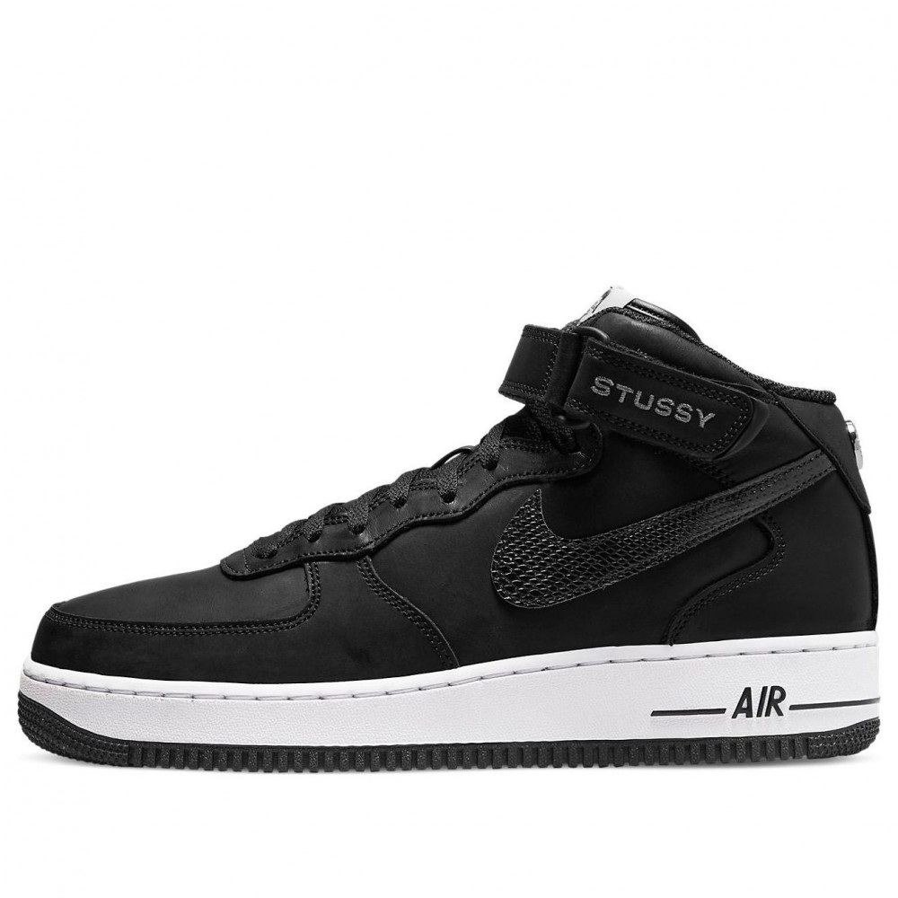 Nike x Stussy Air Force 1 Mid  Black Snakeskin  DJ7840-001