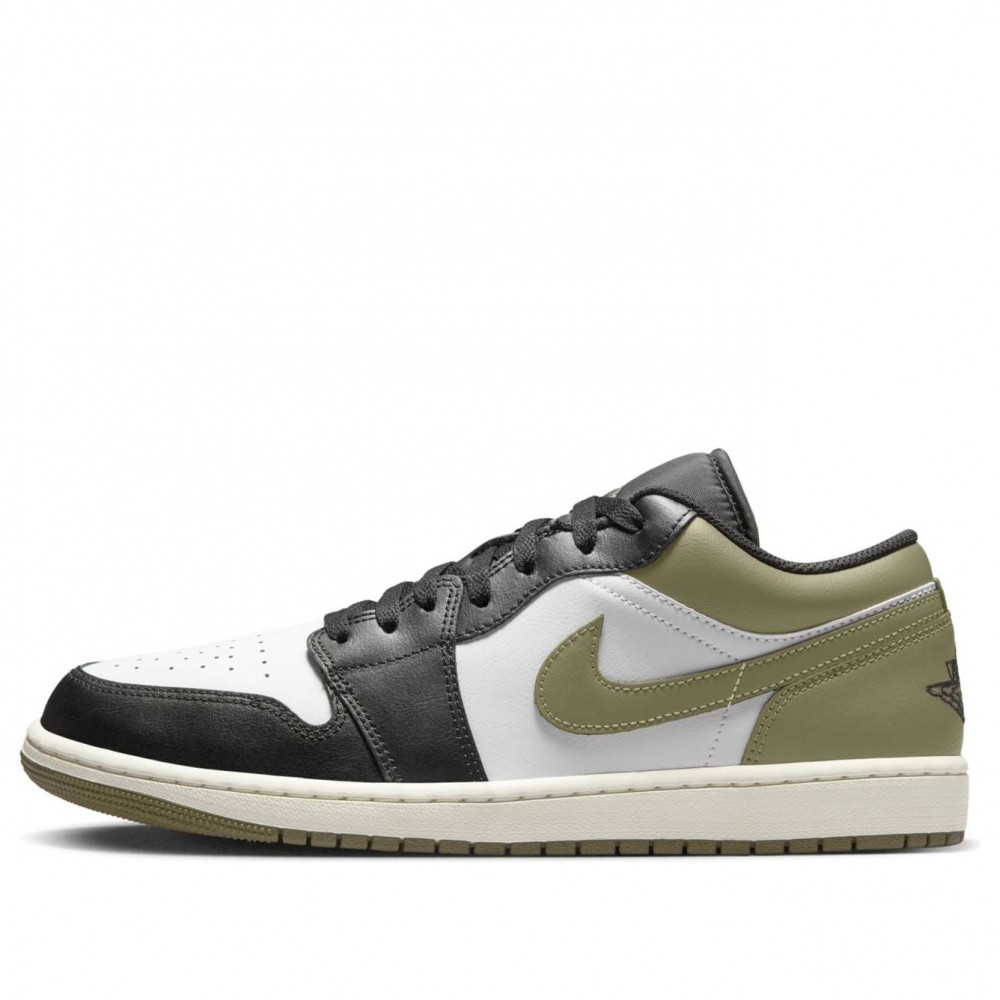 Air Jordan 1 Low Black White Medium Olive 553558-092 Air Jordan 1 Low Black White Medium Olive 553558-092
