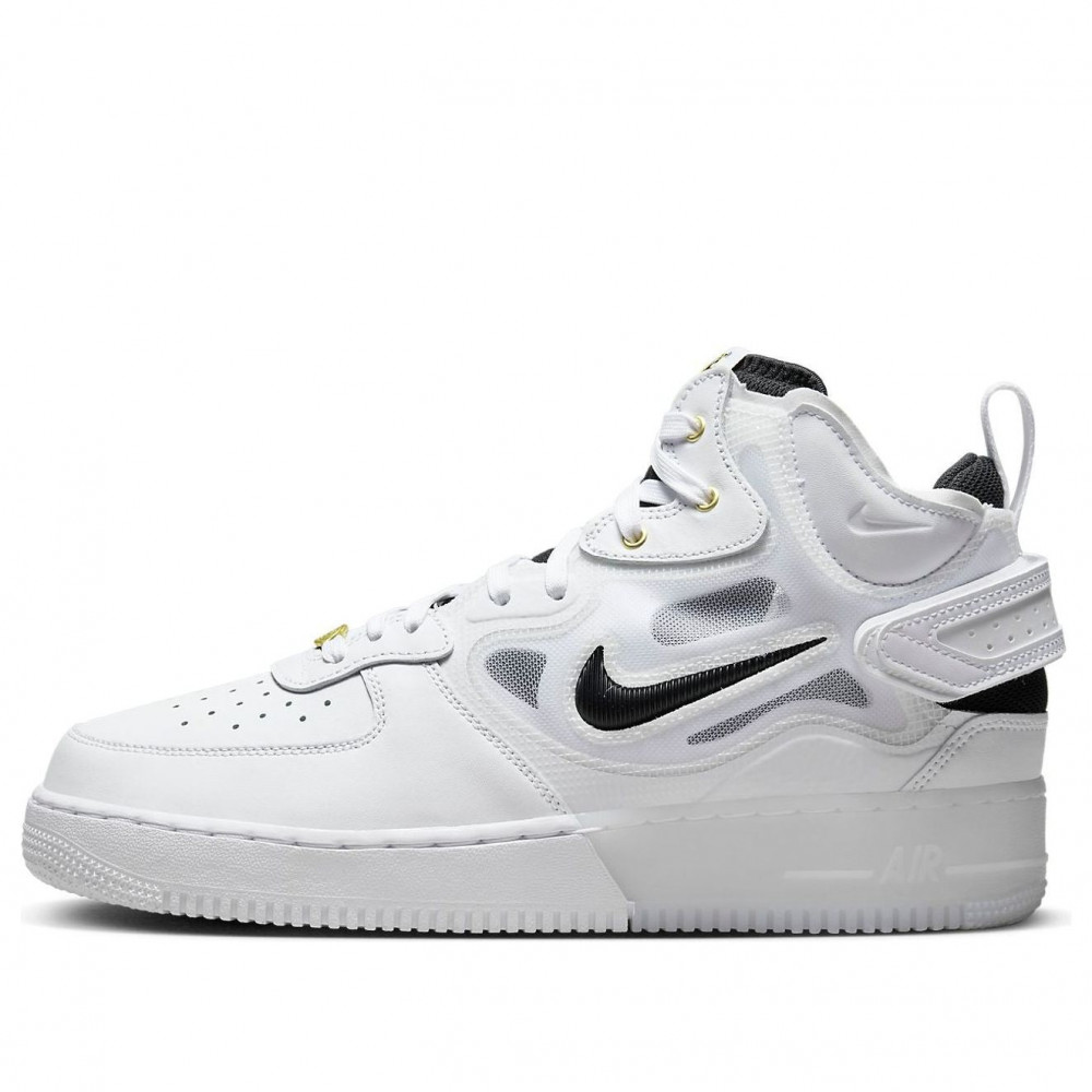 Nike Air Force 1 Mid React  40th Anniversary   White Black  DQ7668-100