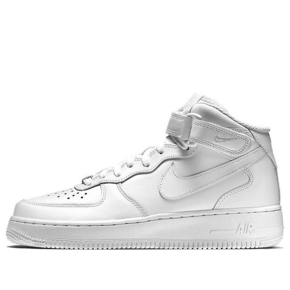 (WMNS) Nike Air Force 1 Mid 07 Leather  Triple White  366731-100