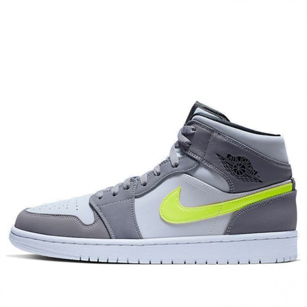 Air Jordan 1 Mid Gunsmoke Volt 554724-072 Air Jordan 1 Mid Gunsmoke Volt 554724-072